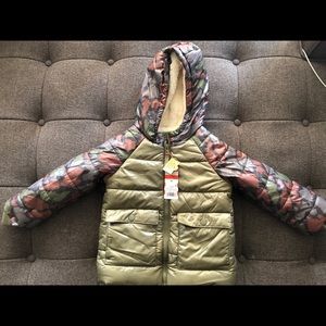 NWT Boys Cat& Jack camouflage hooded puff jacket